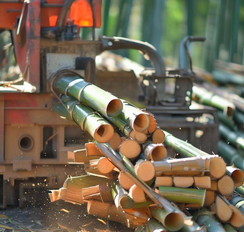 Menor inversión en maquinaria y herramientas para trabajar el bambu de construcción