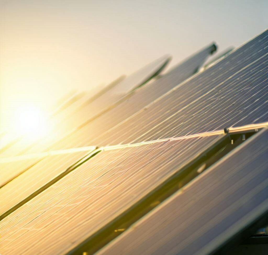 Paneles solares aprovechando la fuente de energia solar